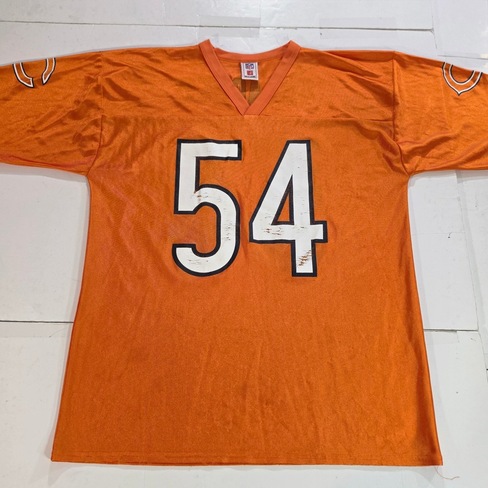 Vintage Reebok Chicago Bears Brian Urlacher 54 Jersey Orange NFL Mesh Large L